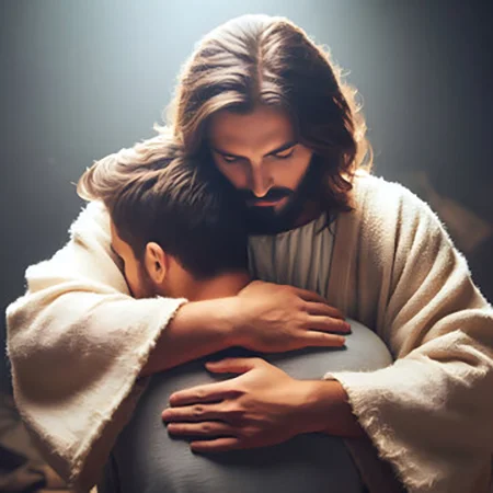 vision of Jesus hugging