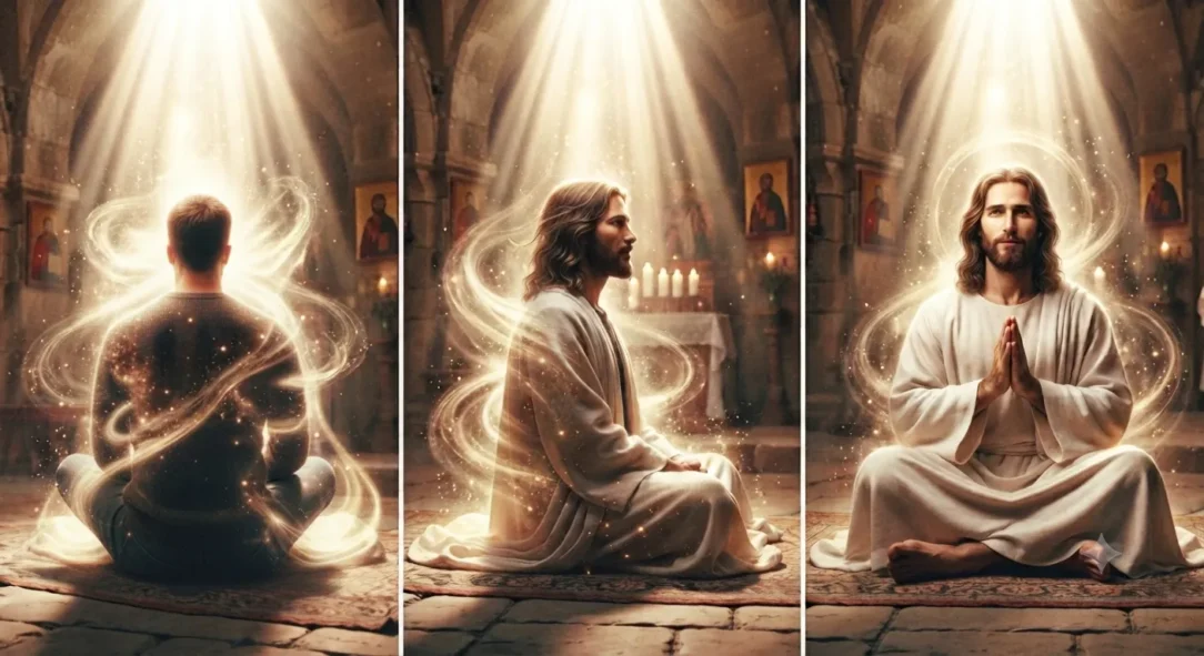 Man being transformed to be like Christ